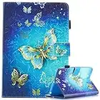 Coque Apple iPad Mini 1 / iPad Mini 2 / iPad Mini 3 / iPad Mini 4 [avec Earphone Gratuit], Briller Slim-Fit PU Cuir Housse Smart Cover pour Apple iPad Mini 1/2 / 3/4(Papillon d'or)