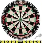 Viper League Regulation Bristle Steel Tip Dartboard Set with Staple-Free Bullseye, Galvanized Metal Thin Radial Spider Wire; High-Grade Compressed Sisal Board with Rotating Number Ring for Extending Life