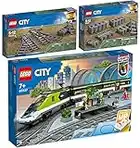 Lego City 3er Set: 60337 Personen-Schnellzug, 60238 Weichen & 60205 Schienen