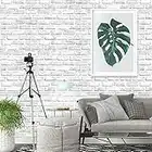 197”×18” 3D Brick Wallpaper Peel and Stick Wallpaper White Gray Brick Wallpaper Self Adhesive Grey Brick Removable Wallpaper Textured Brick Wallpaper Stick and Peel for Fireplace Wall Vinyl